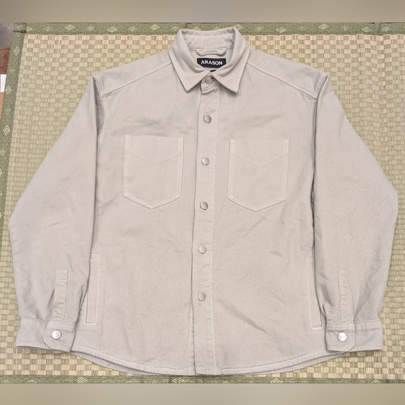 Arason Two Pocket Overshirt Dusty Sage Men's Size Large Made in Italy